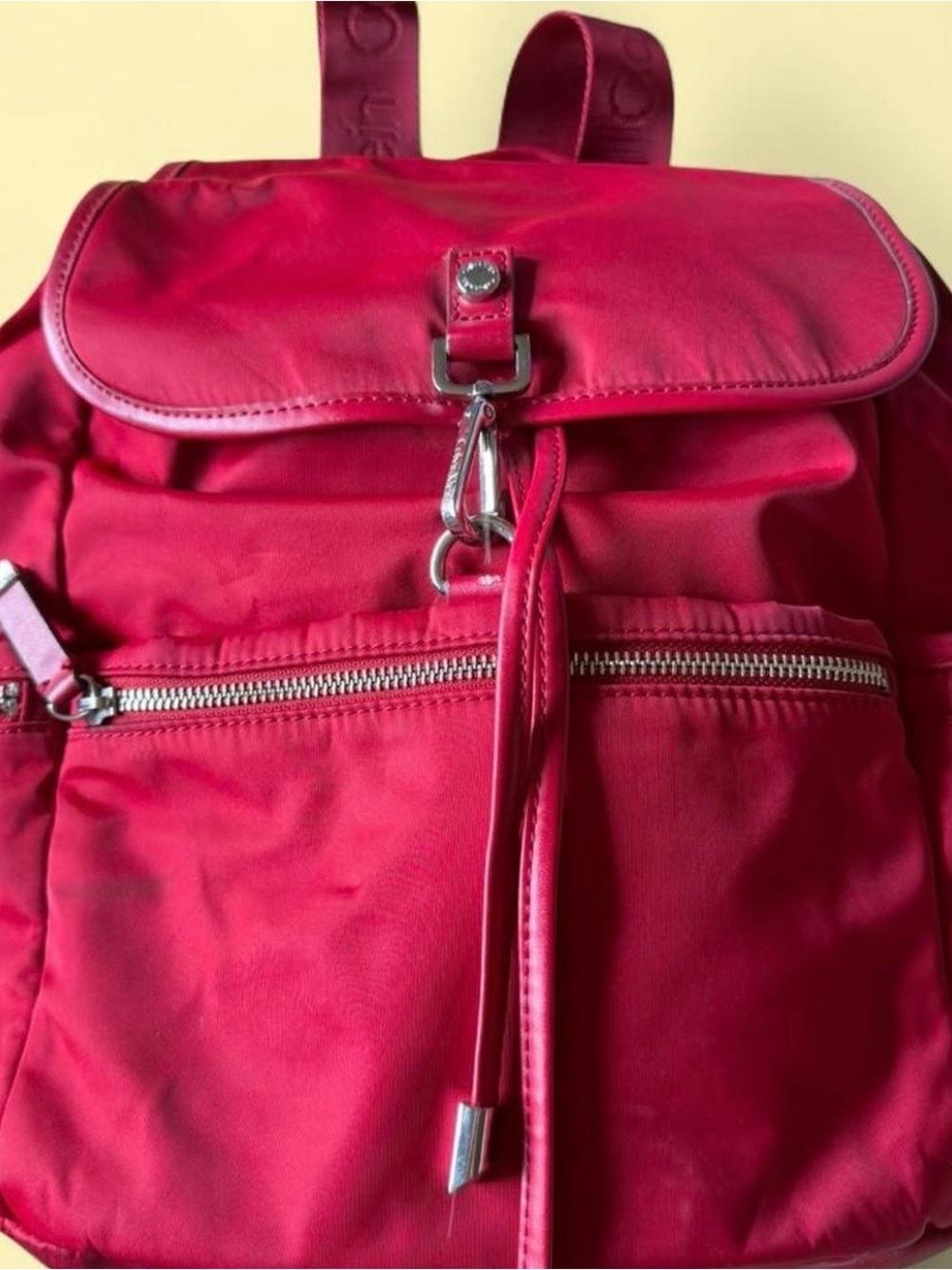 🦋Calvin Klein Hot Pink Nylon Backpack with Silver Hardware